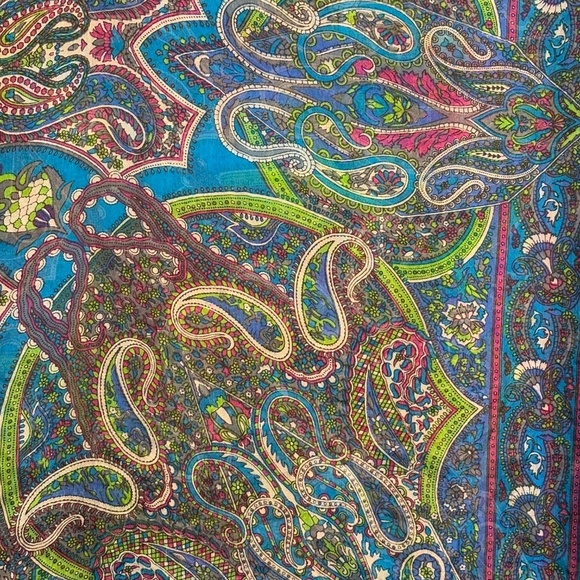 Solitaire Women 100% Silk Scarf Square 38" Bohemian Paisley Gypsy Festival Arts - Picture 4 of 9